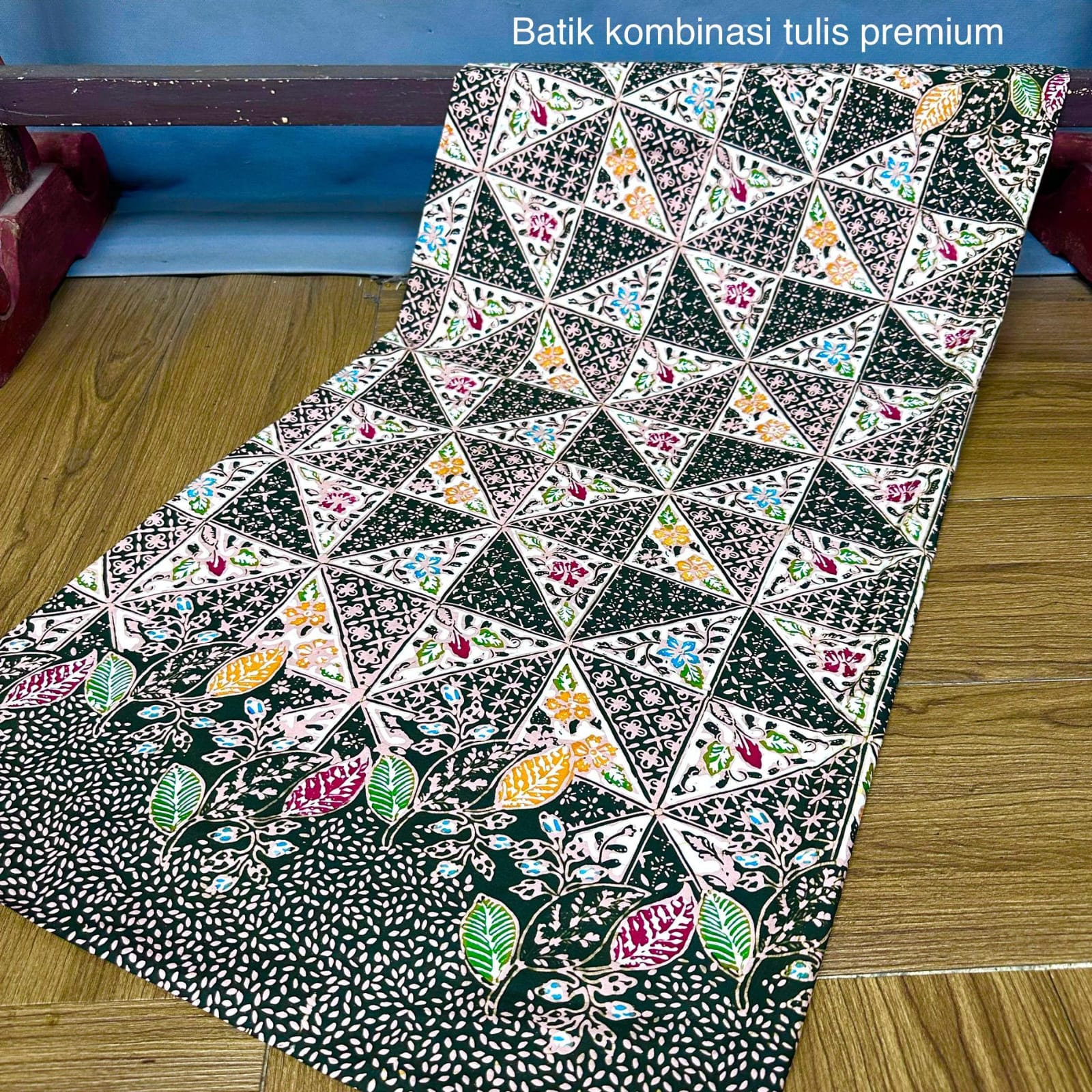 Kain Batik Kombinasi Tulis indigo S022