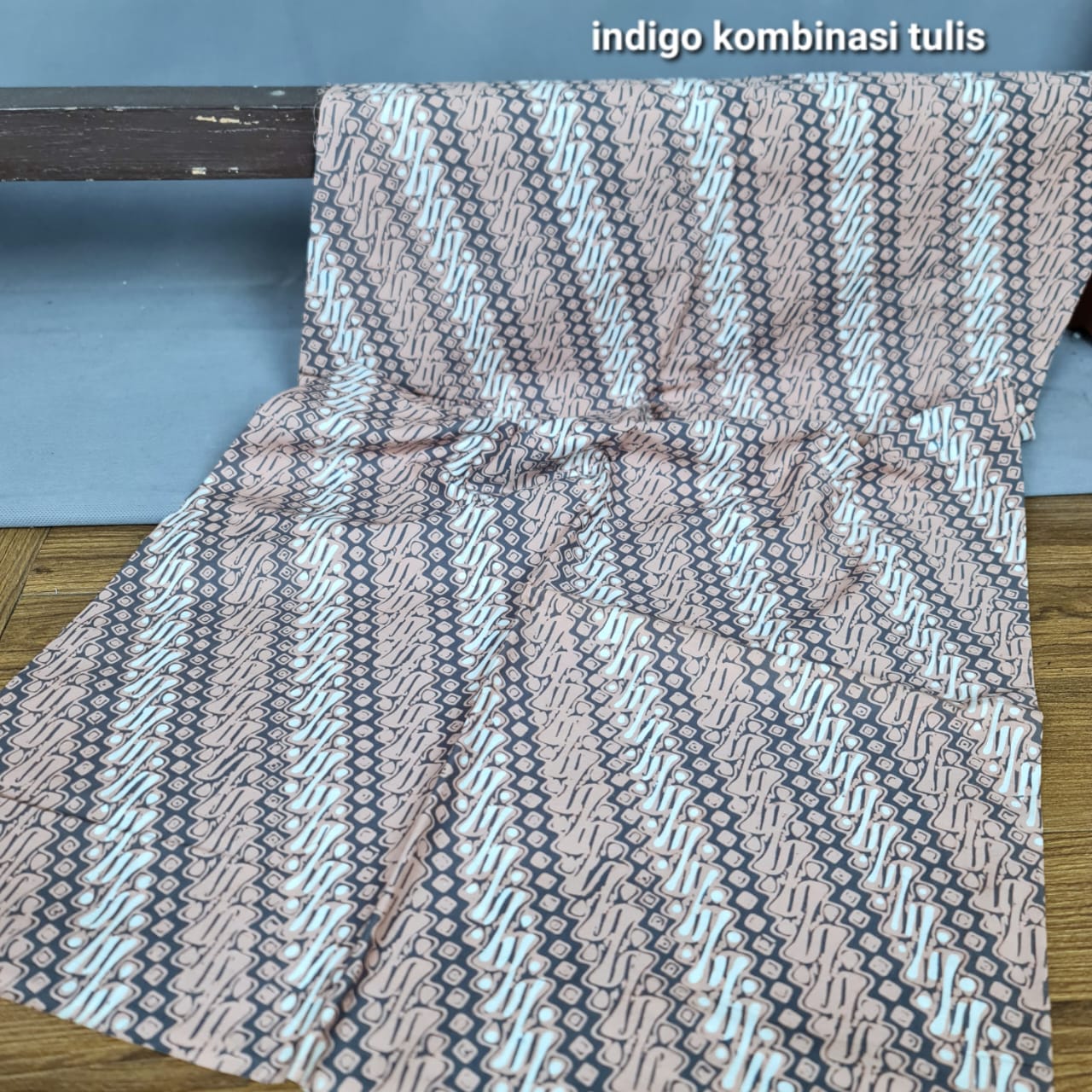 Kain Batik Kombinasi Tulis Indigo premium I003