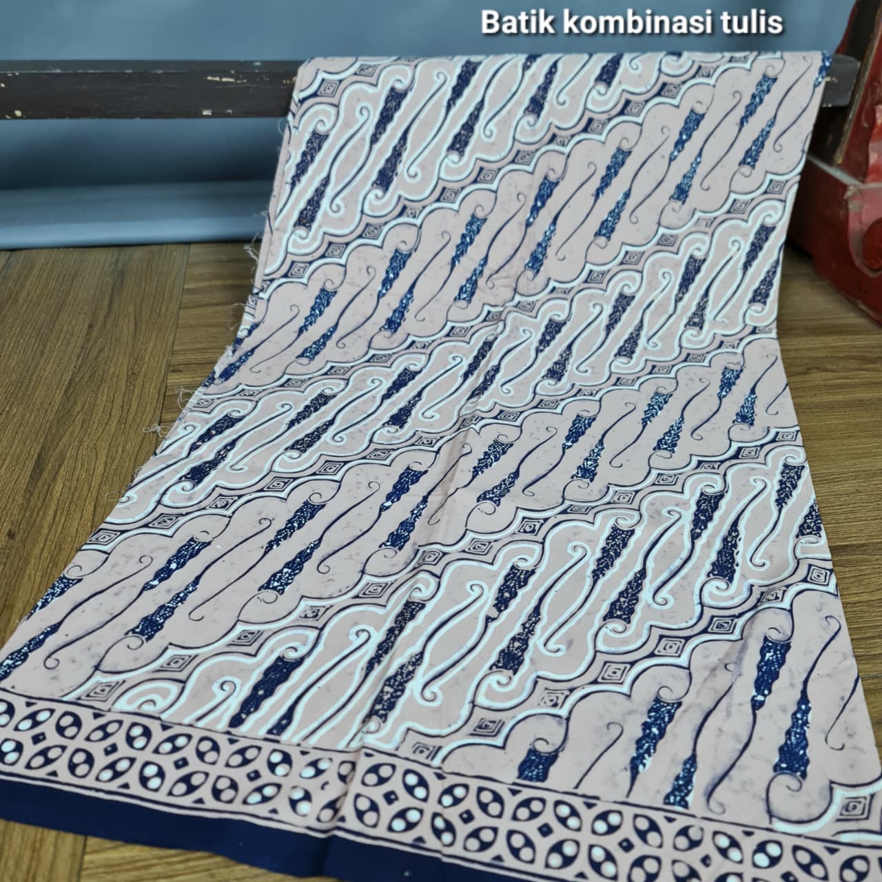 Kain Batik Kombinasi Tulis Indigo premium I006