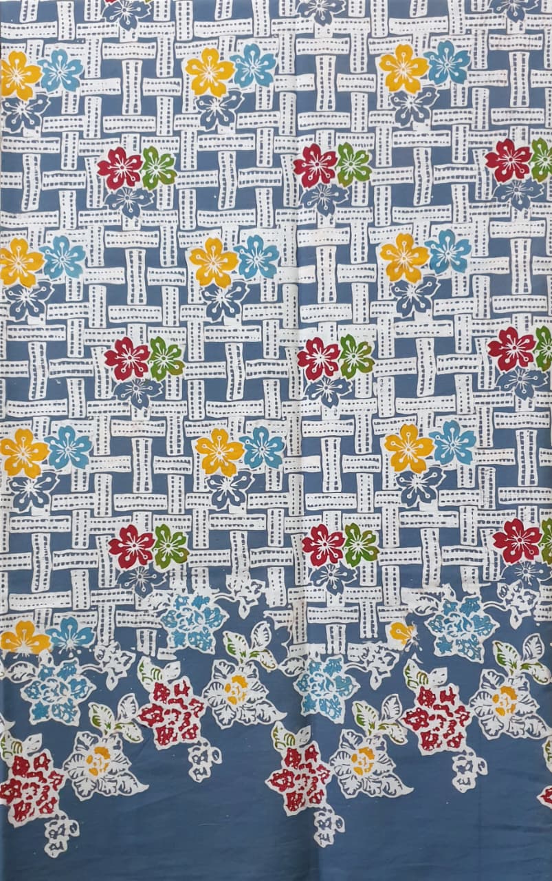 Kain Batik Cap Indigo  Premium S04162