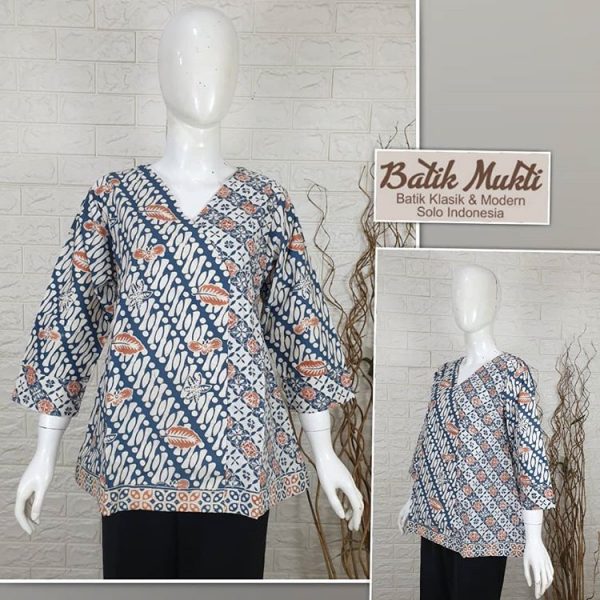 PRINGGONDANI BLOUSE INDIGO PARANG