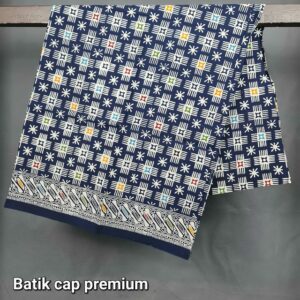 Kain Batik Cap Premium Motif Bintang Hitam