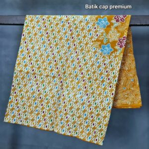Kain Batik Kain Cap Premium Motif Kombinasi Kuning Kunyit