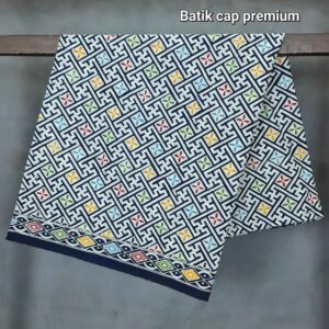 Kain Batik Katun Cap Premium Motif Kombinasi Hitam Putih