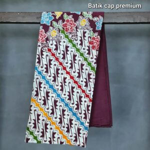 Kain Batik Katun Cap Premium Motif Ungu Tua