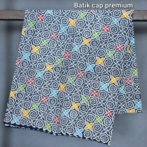 Kain Batik Katun Sanforized Cap Premium Hitam Warna