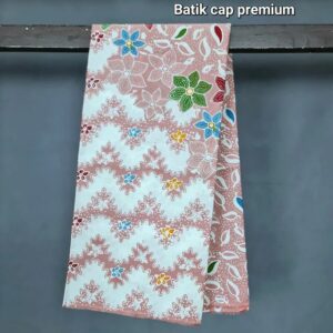 Kain Batik Katun Sanforized Cap Premium Salem Kombi Putih 2