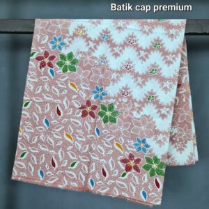 Kain Batik Katun Sanforized Cap Premium Salem Kombi Putih